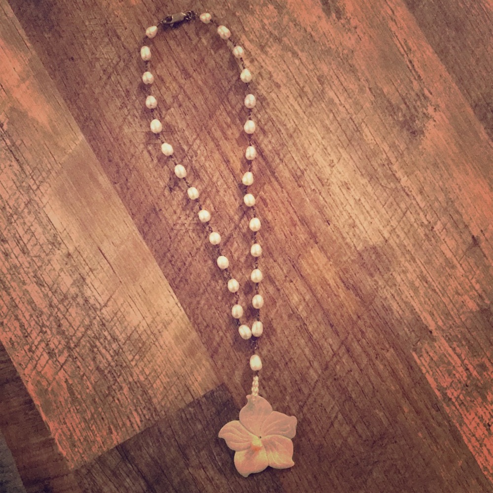 Fresh water pearl and shell necklace
